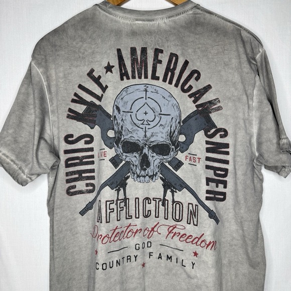 Affliction T-Shirt XL Chris Kyle American Sniper Texas Legend Short Sleeve Men's - Picture 7 of 7